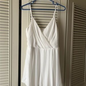 Elegant White Sleeveless Romper